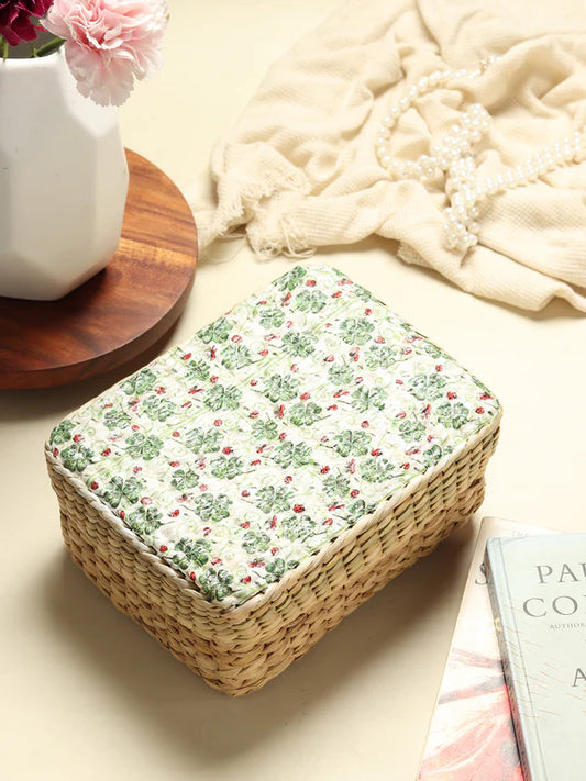 Handmade Seagrass Lid Box for Wardrobe & Accessories