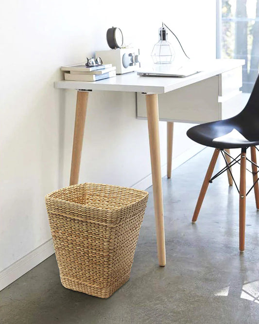 Handwoven Seagrass Dustbin for Bedroom, Bathroom, and Office Storage
