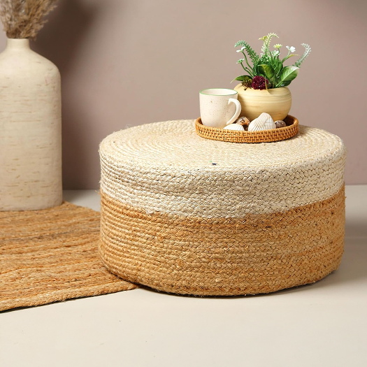 jute ottoman pouffe