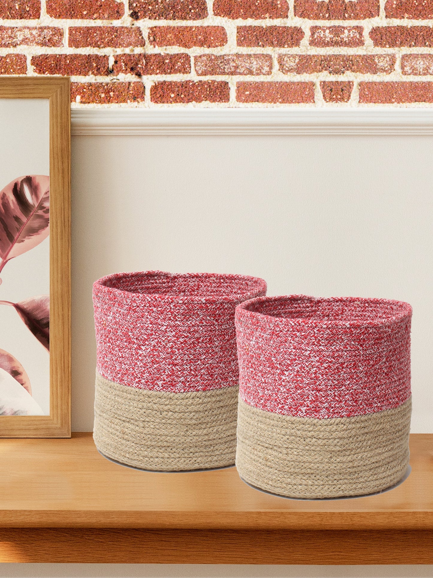 Set of 2 Functional Decor – Jute Basket for Storage & Greens