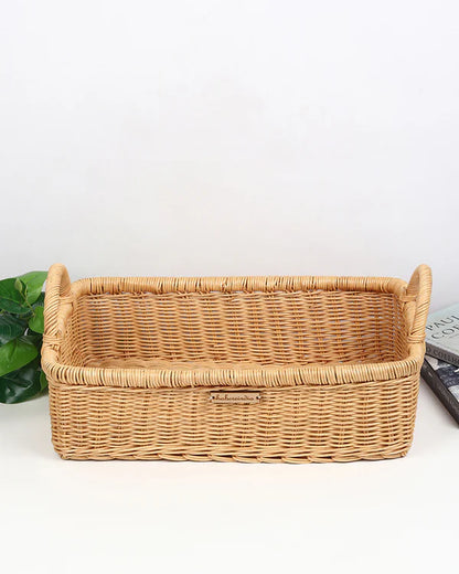 Versatile Rattan Basket for Serving, Organizing, and Stylish Home Display