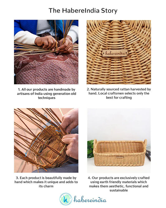 Versatile Rattan Basket for Serving, Organizing, and Stylish Home Display