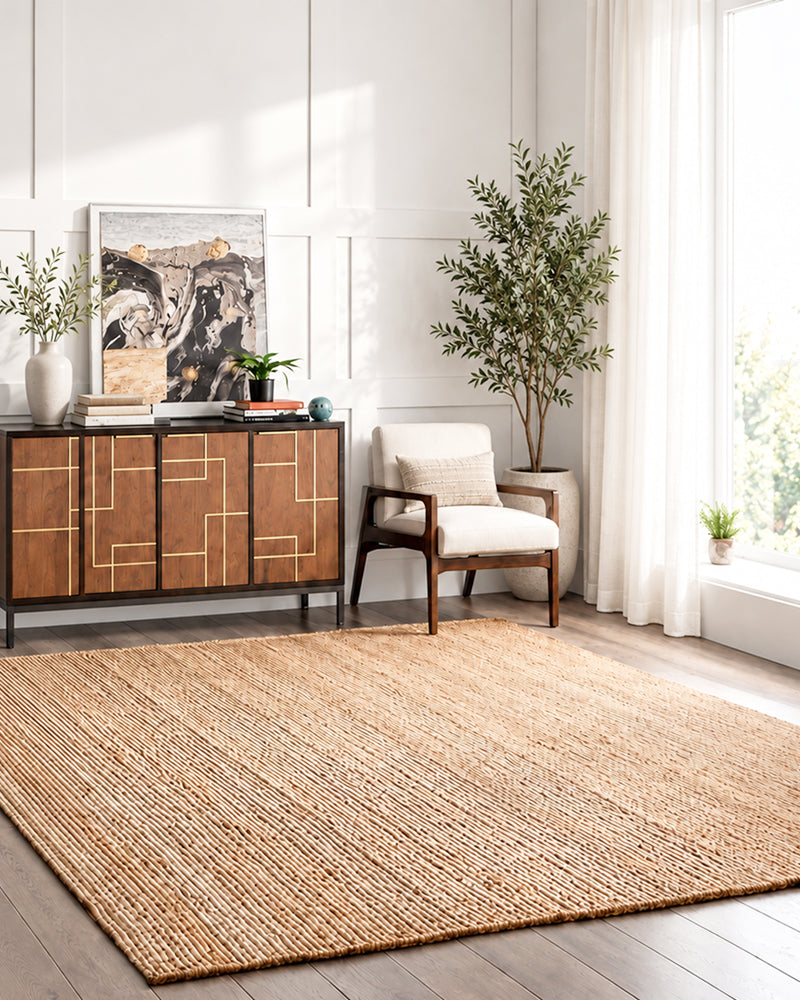 Durable Rustic Rectangular Jute Carpet For Balcony
