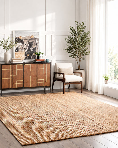 Durable Rustic Rectangular Jute Carpet For Balcony