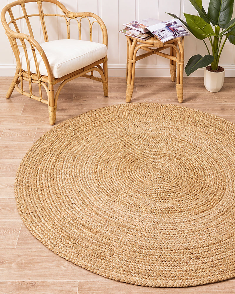 Handwoven Rectangular Jute Carpet For Living Room Decor