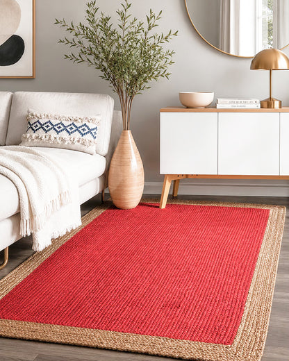Tapis de Jute Rouge