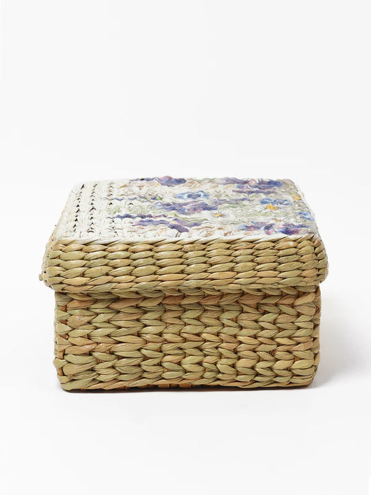 Handwoven Seagrass Storage Box for Wardrobe & Accessories