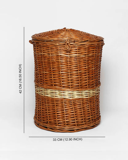 Handwoven Wicker Laundry Basket with Lid for Stylish and Organized Home Storage
