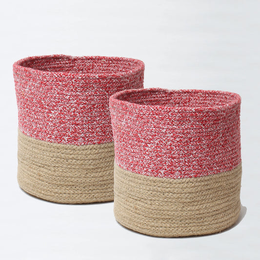 Set of 2 Functional Decor – Jute Basket for Storage & Greens