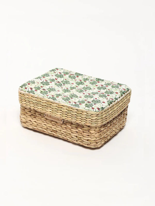 Handmade Seagrass Lid Box for Wardrobe & Accessories