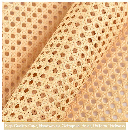 Cane Webbing Roll Beige Rattan Mesh for Furniture and DIY Craft 3FT