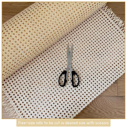 Cane Webbing Roll Beige Rattan Mesh for Furniture and DIY Craft 3FT