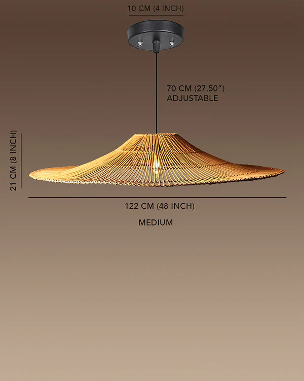 Handmade Rattan Hanging Light for Bedroom and Study Room