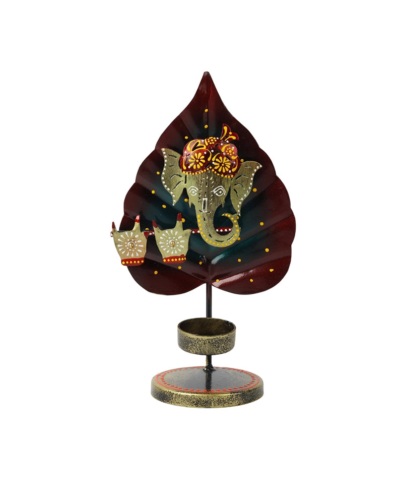 Handcrafted Ganesha Metal Candle Holder Decorative Gift Showpiece