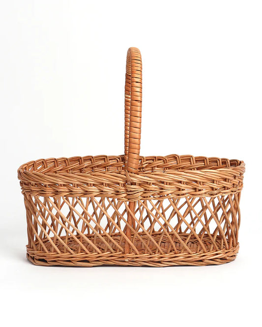 Versatile Wicker Hamper Basket for Fruits, Snacks, and Eco-Friendly Home Storage