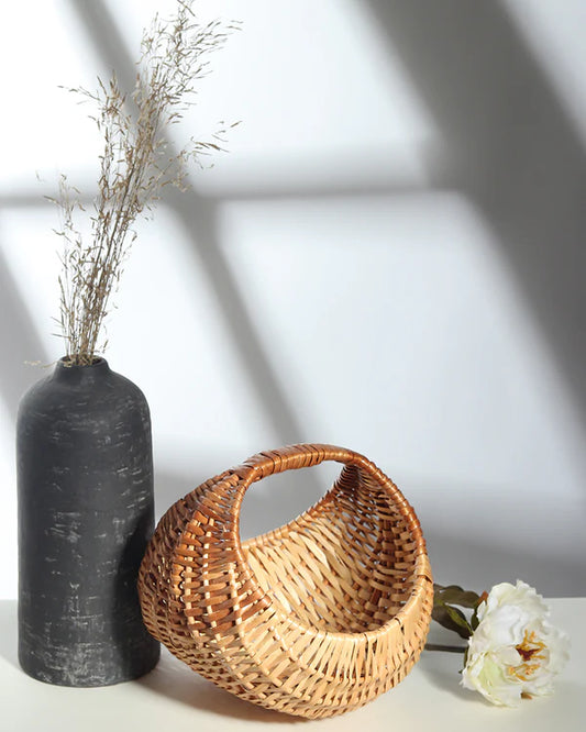 Handwoven Wicker Chand Hamper for Fruits, Storage, and Stylish Home Organisation