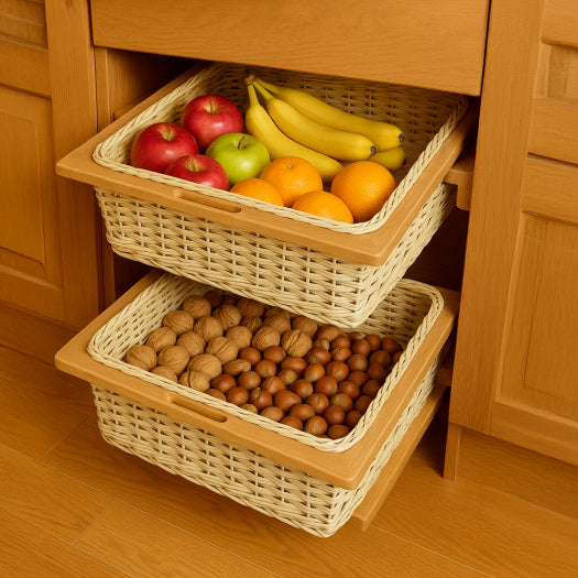 wicker modular kitchen baskets
