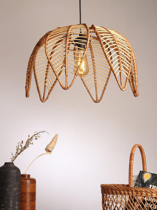 Bamboo Lamp & Rattan lampshade