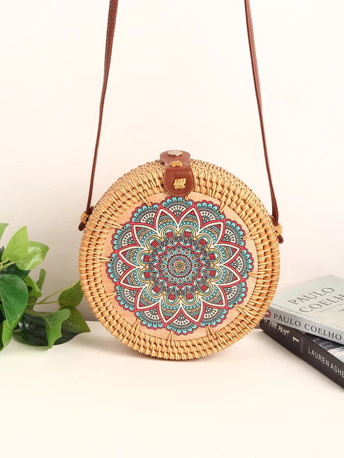 Sacs ronds en rotin | Sacs à bandoulière de plage