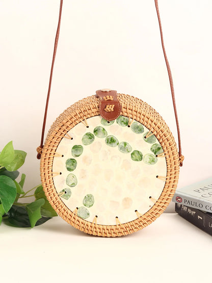 Sacs ronds en rotin | Sacs à bandoulière de plage