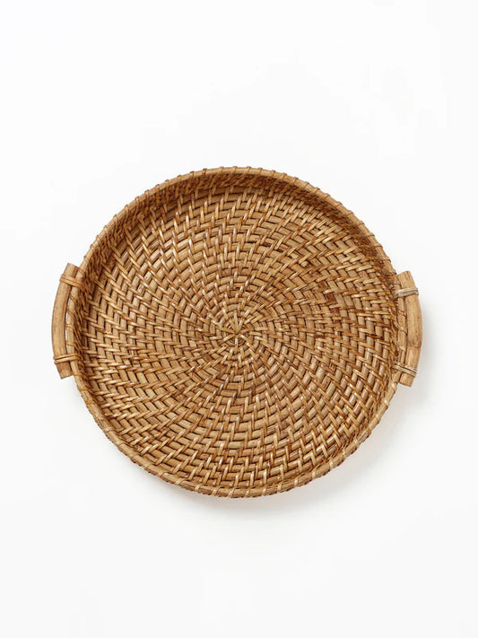 Multipurpose Rattan Tray for Serving Snacks, Drinks, and Stylish Home Decor