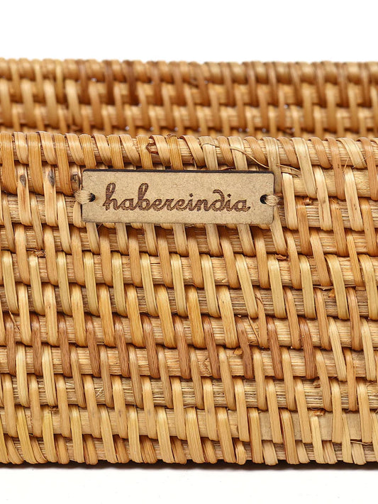 Rustic Handmade Rattan Tray for Functional Storage and Stylish Home Decoration