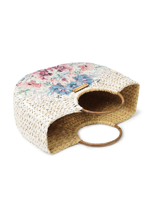 Seagrass U-Shape Tote Bag for Shopping, Storage & Picnic Days