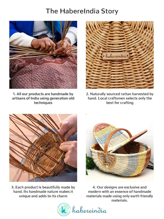 Handwoven Wicker Picnic Basket for Outdoor Dining, Beach & Park Use