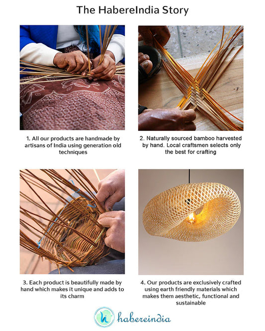 Rustic Bamboo Hanging Lamp for Home Decor and Hall