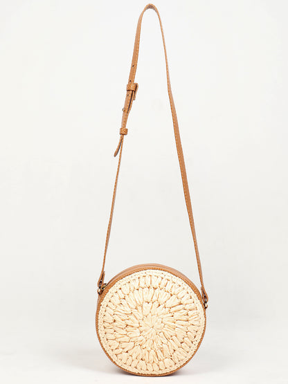 Round Raffia Sling Bag | Crossbody Sling Bag