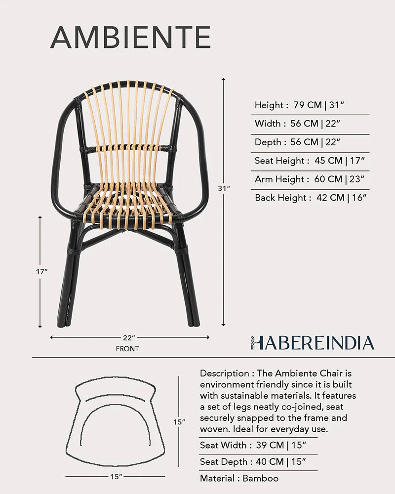 Stylish Bamboo Arm Chairs for Home Living Room and Balcony