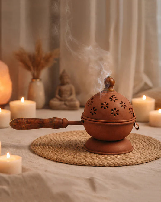 Aarti Metal Dhoop Dani for Pooja Essentials and Daily Worship