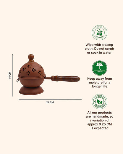 Aarti Metal Dhoop Dani for Pooja Essentials and Daily Worship