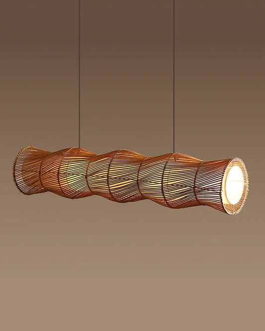 Boho Bamboo Ceiling Light for Dining Room and Home