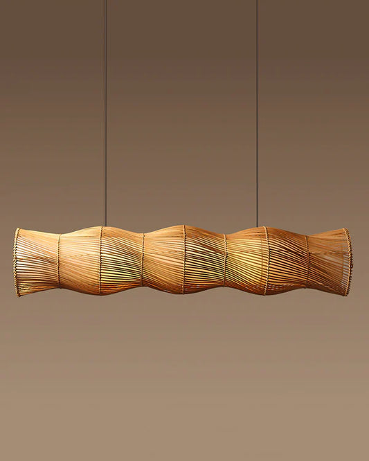 Boho Bamboo Ceiling Light for Dining Room and Home