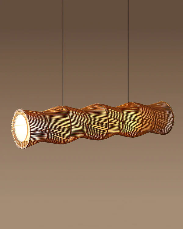 Boho Bamboo Ceiling Light for Dining Room and Home