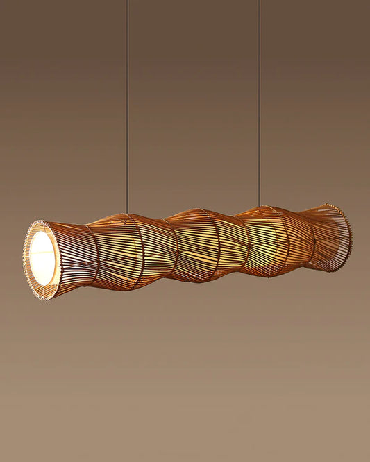 Boho Bamboo Ceiling Light for Dining Room and Home