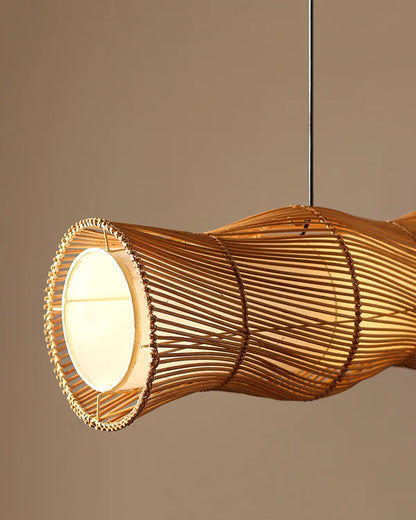 Boho Bamboo Ceiling Light for Dining Room and Home