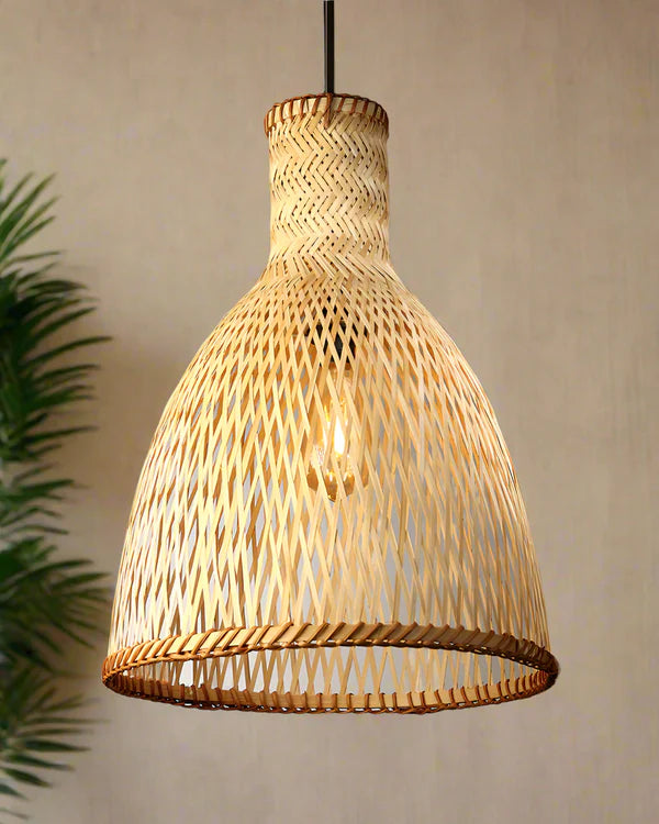 Boho Bamboo Pendant Light for Balcony and Living Room