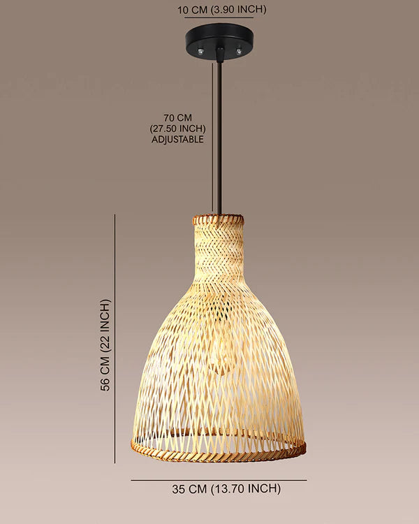 Boho Bamboo Pendant Light for Balcony and Living Room