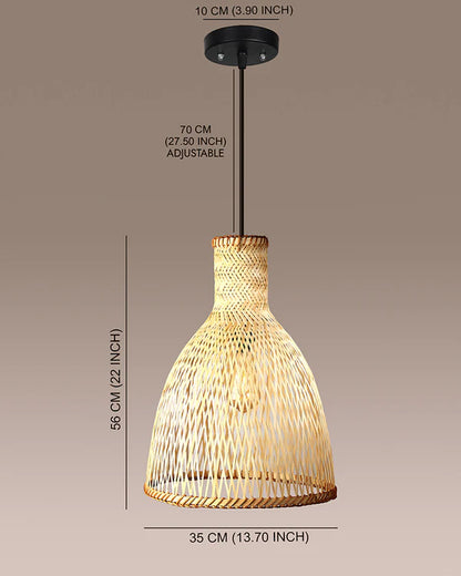 Boho Bamboo Pendant Light for Balcony and Living Room