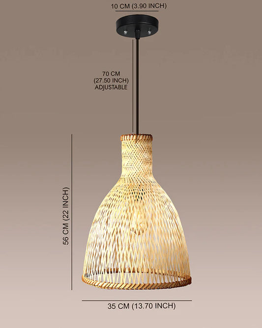 Boho Bamboo Pendant Light for Balcony and Living Room