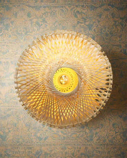 Boho Bamboo Wall Lamp for Living Room Decoration