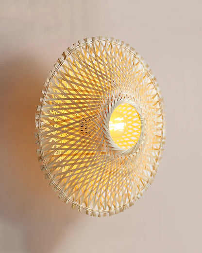 Boho Bamboo Wall Lamp for Living Room Decoration
