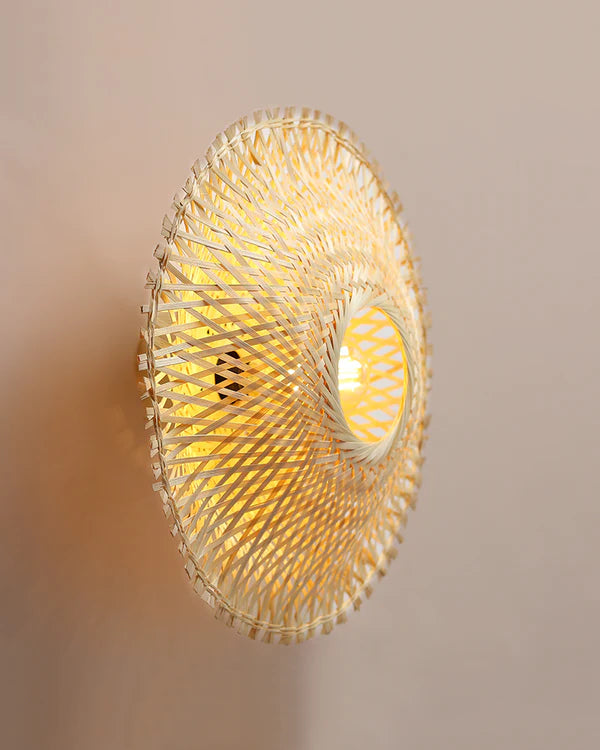 Boho Bamboo Wall Lamp for Living Room Decoration
