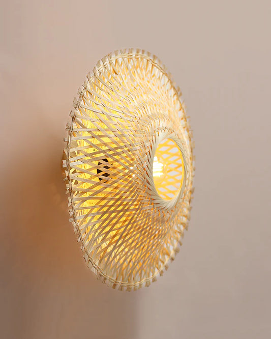 Boho Bamboo Wall Lamp for Living Room Decoration