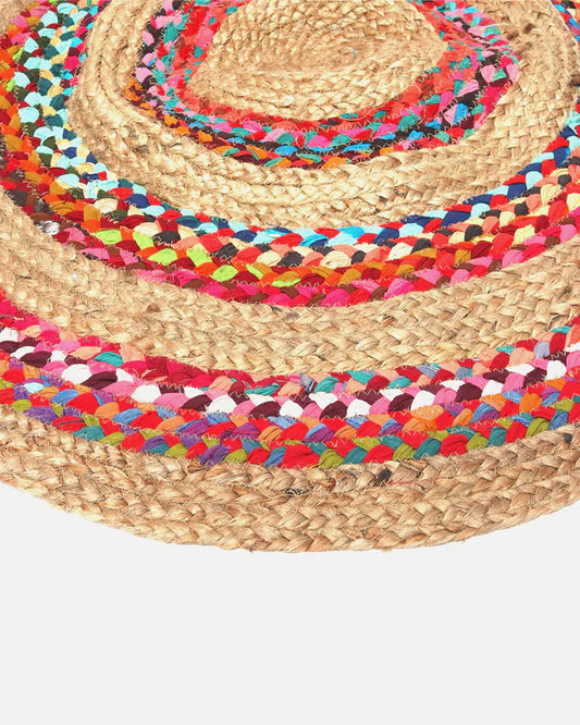 Natural Round Jute Carpet For Dining Room