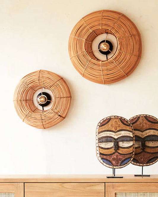 Boho Rattan Wall Lamp for Balcony and Living Room