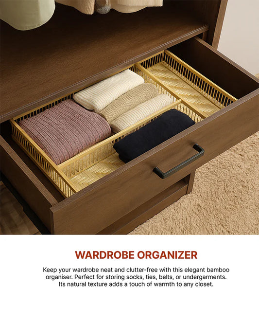 Bamboo Wardrobe & Bathroom Organizer - Multi-Purpose File and Storage Solution