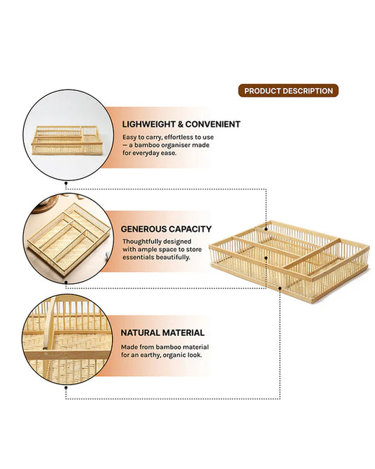 Bamboo Wardrobe & Bathroom Organizer - Multi-Purpose File and Storage Solution